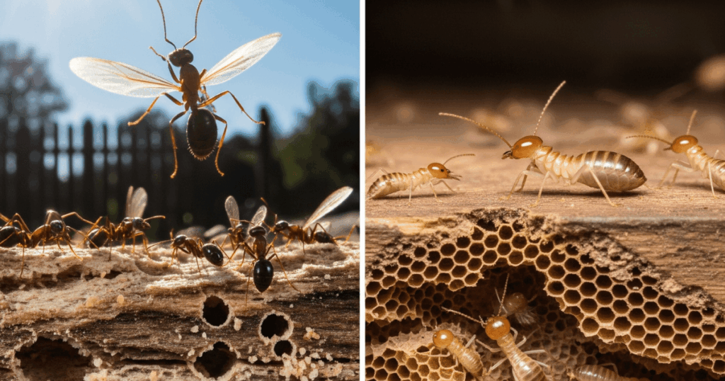 Flying Ants vs Termites Damage
