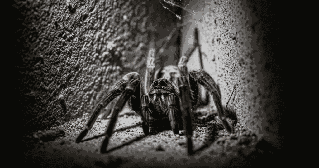Where do spiders hide